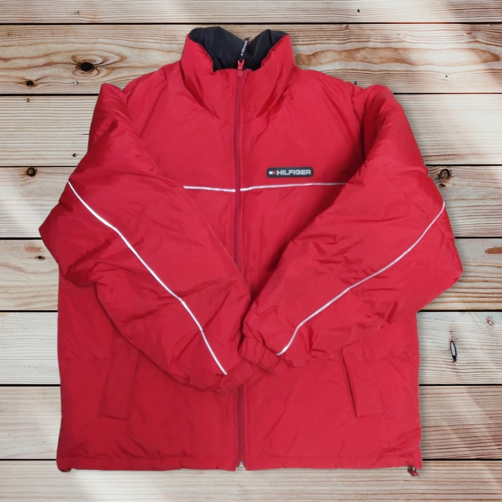 Vintage Rare 90's Tommy Hilfiger Puffer Down Jacket Large